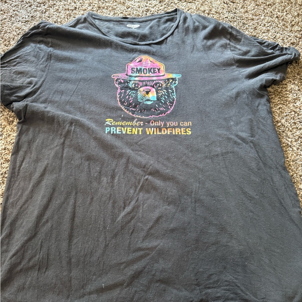 Old Navy Black Smokey Bear Tee